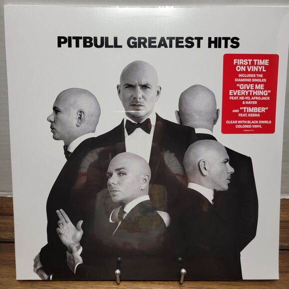 VINYL Pitbull: Greatest Hits Clear w/ Black Swirls LP - NEW / SEALED - Picture 1 of 6